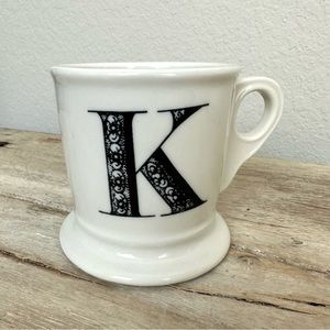 Anthropologie Monogram K Initial Coffee Mug Cup